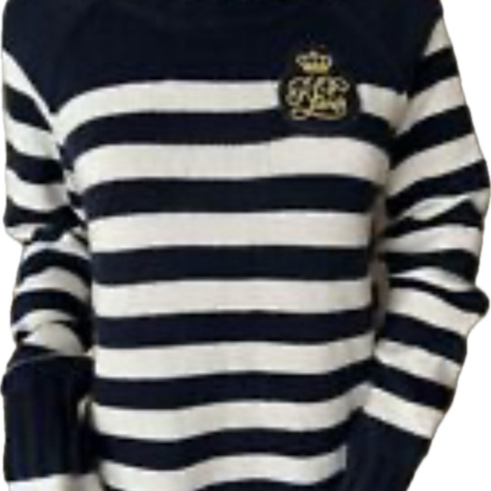 Polo Ralph Lauren Women Striped Cable Knit Layered Sweater Size S